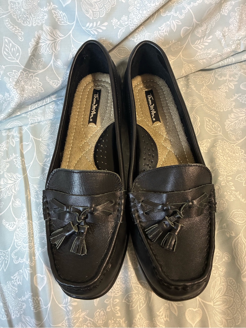 Thom McAn Black Leather Tassel Loafers